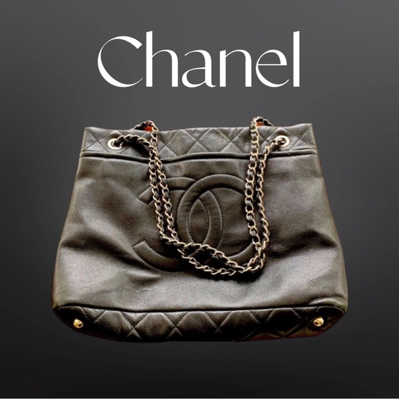 Chanel Caviar Quilted Timeless CC Soft Tote Chain BLACK - Picture 1 of 7